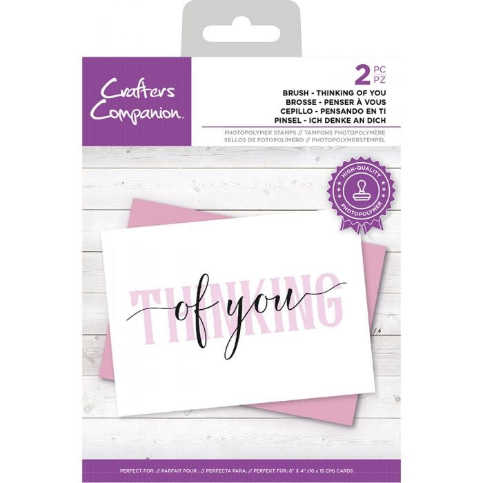 Crafter's Companion - Brush Thinking Of You - 4x6 Clear Stamps