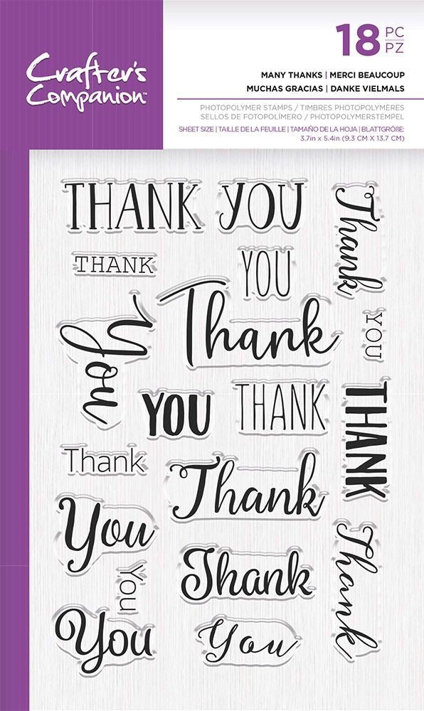 Crafter's Companion - Many Thanks - 4x6 Clear Stamps