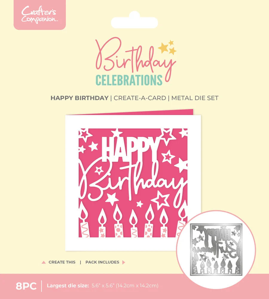 Birthday Celebrations Metal Die Create-a-Card Happy Birthday