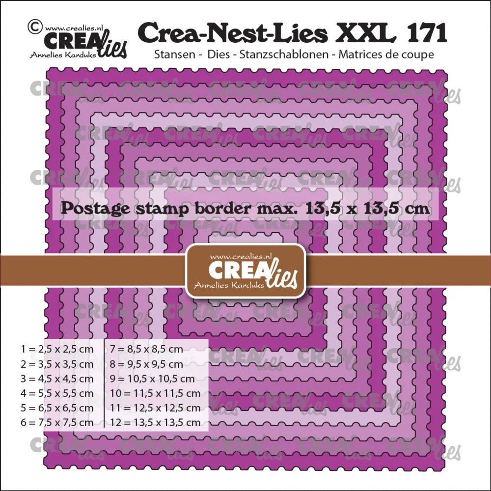 Crea-Nest-Lies XXL Dies No. 171 Squares with Postage Stamp Border