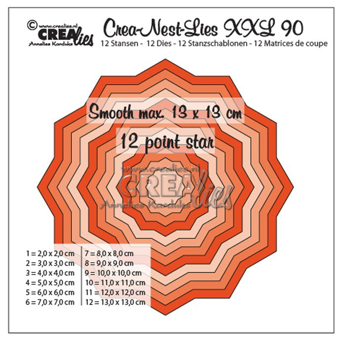 Crealies - Crea-Nest-Lies - Stanzschablonen XXL Glatter 12-spitzer Stern
