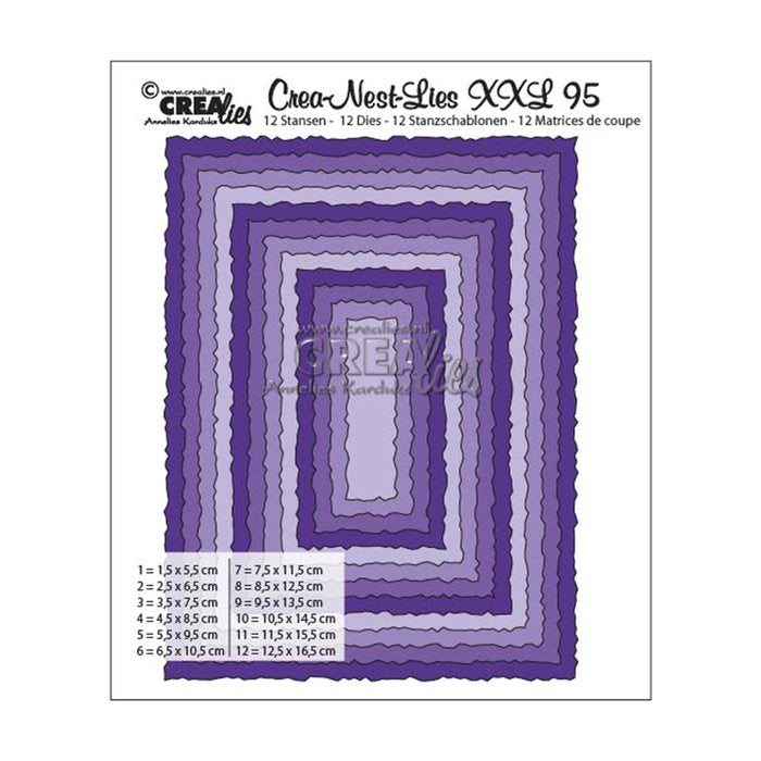 Crealies - Crea-Nest-Lies - Stanzschablonen XXL Rechtecke mit rauen Kanten