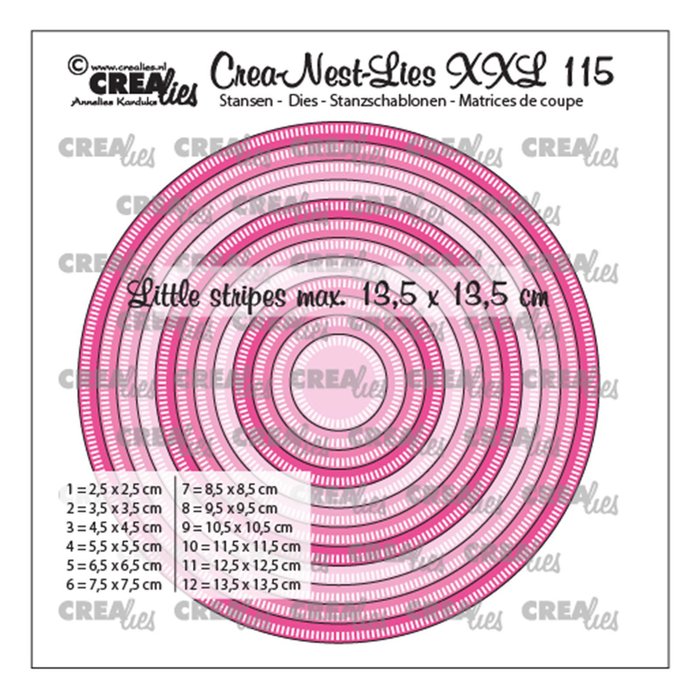 Crealies - Crea-Nest-Lies XXL Stanzschablonen 115 Circles with little stripes