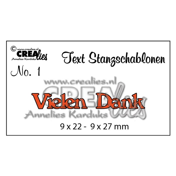 Crealies - Vielen Dank - Stand alone Stanzschablone