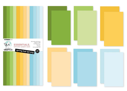 Studio Light Papierblock "Spring Has Sprung" - Unicolor, 30x15cm (250g/m²)