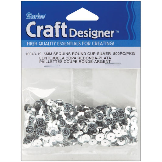 Darice - Pailetten 5mm - Silber
