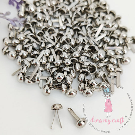Dress My Craft - Brads Chrome Finish Round 6mm (50Stk.)