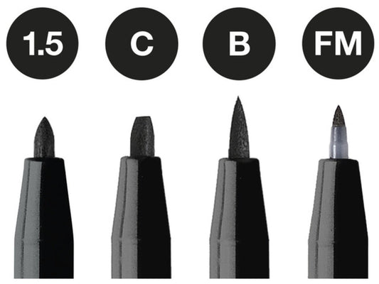 Faber-Castell Pitt Artist Pen Set Schwarz 4 Spitzen (1.5, C, B, FM), FC-167153