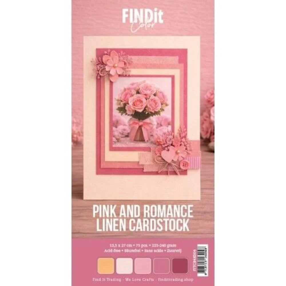 Find It Linen Cardstock 4K Pink and Romance mit fünf Rosatönen und Leinenstruktur