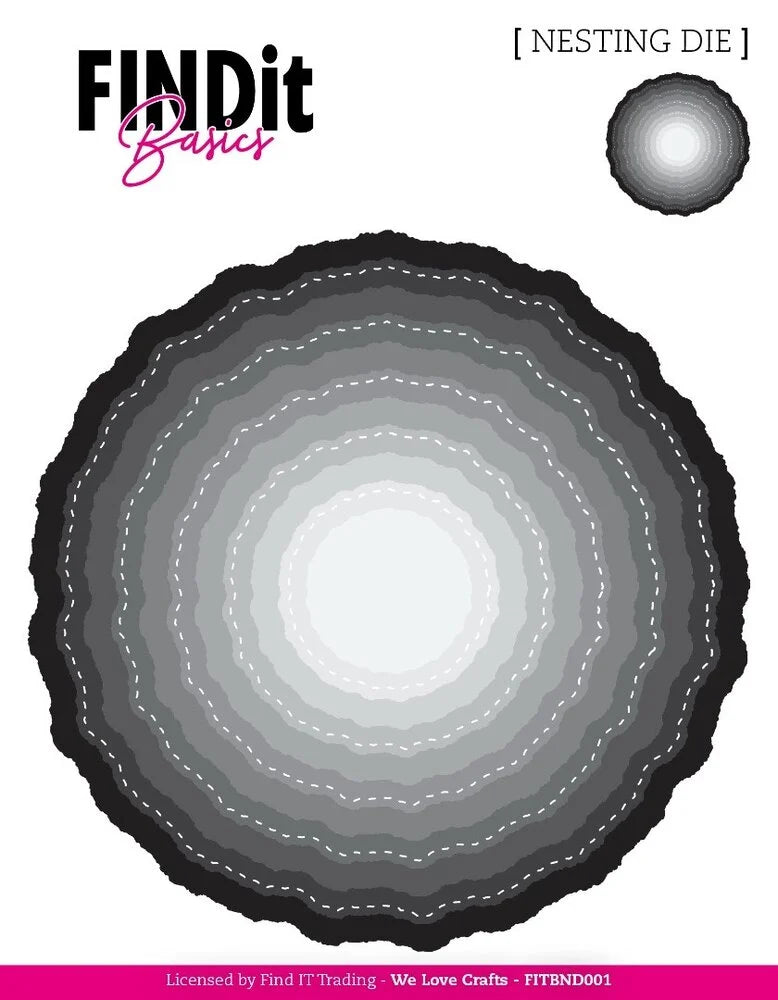 Wellenkreis Stanzen mit Nahtdetail für Karten und Scrapbooking