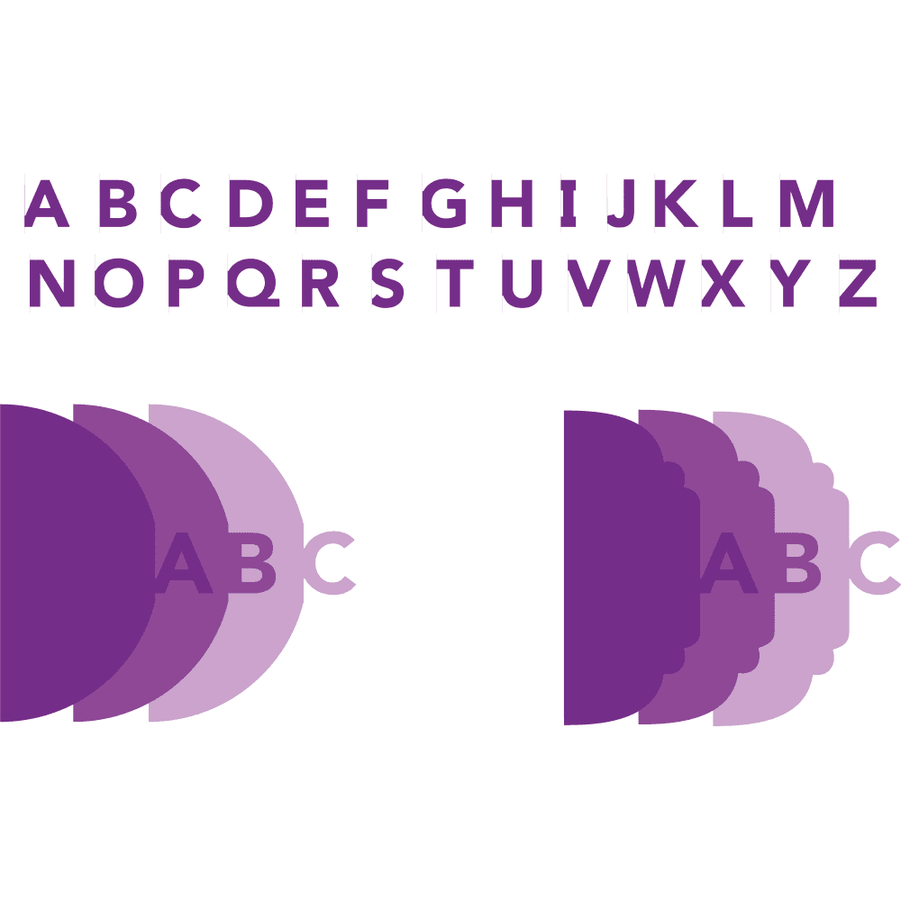 Gemini papercraft die cascade right alphabet