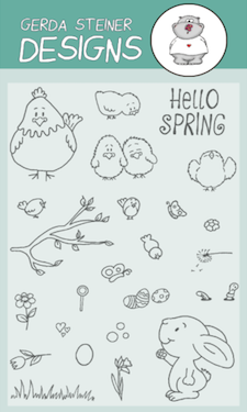 Gerda Steiner Designs - Hello Spring - 4x6 Clear Stamp Set