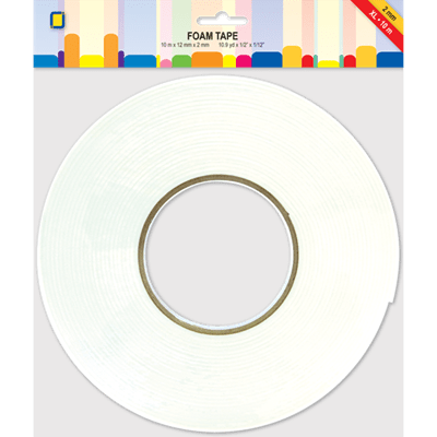 3D Foam Tape XL 10 m × 12 mm × 2 mm doppelseitig weiß