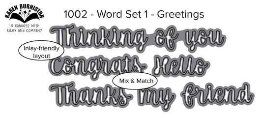 Karen Burniston - Word Set 1: Greetings Stanzen