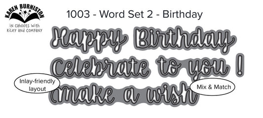 Karen Burniston - Word Set 2 Birthday Stanzen