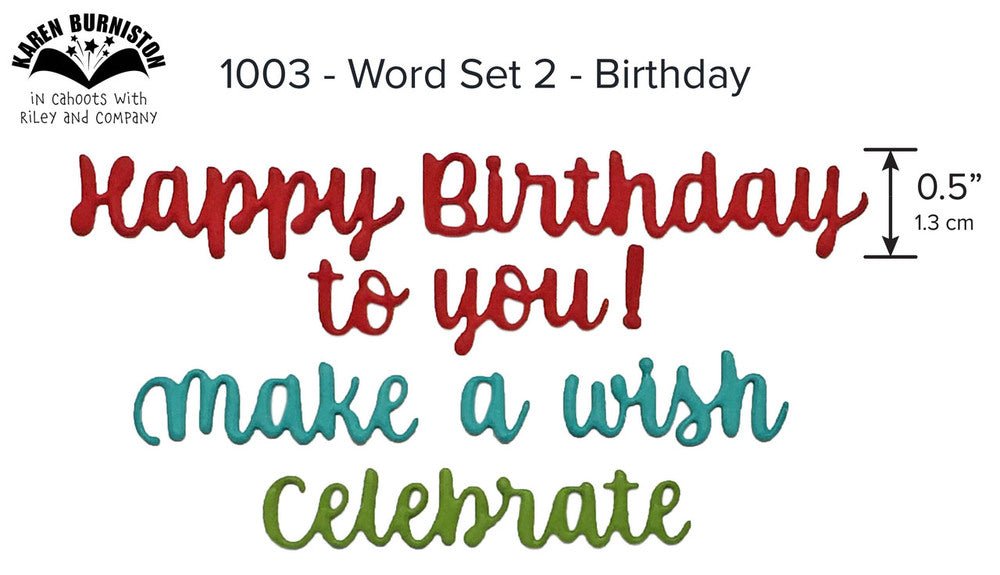 Karen Burniston - Word Set 2 Birthday Stanzen