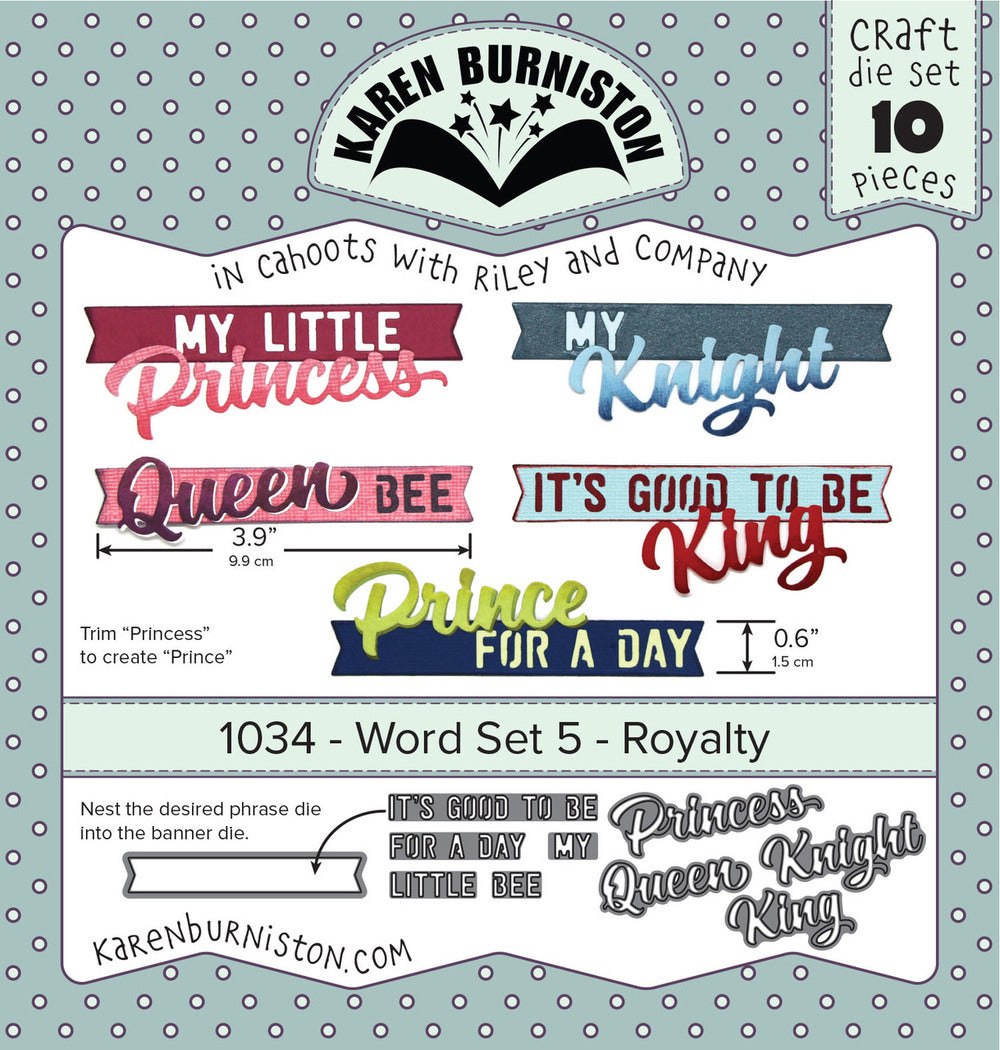 Karen Burniston - Word Set 5 - Royalty Stanzen
