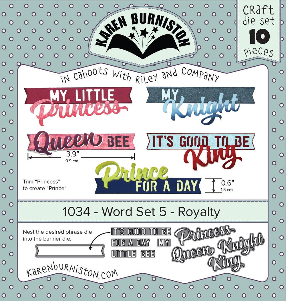 Karen Burniston - Word Set 5 - Royalty Stanzen