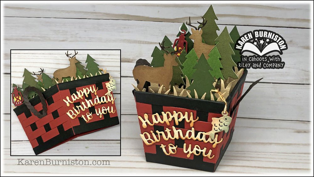 Karen Burniston - Woven Basket Box Pop-Up Stanzen