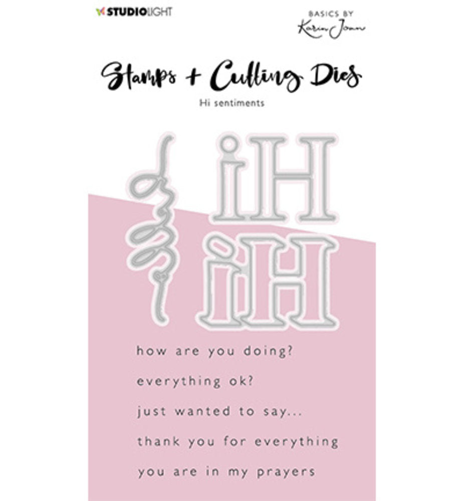 Studio Light - Essentials Stanzschablone + Stempel - Hi Sentiments