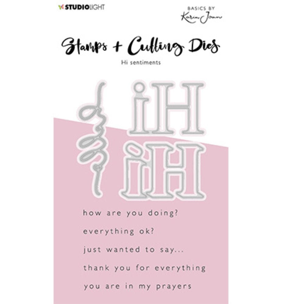 Studio Light - Essentials Stanzschablone + Stempel - Hi Sentiments