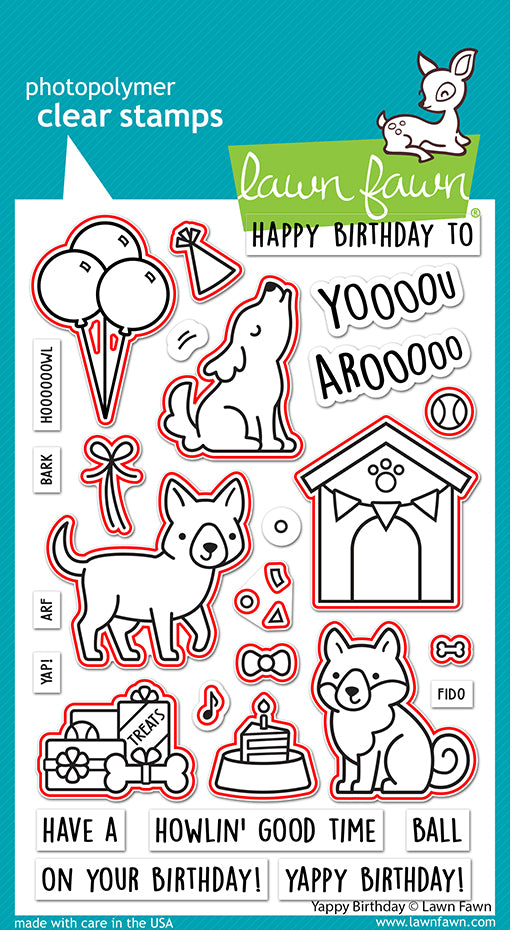 Lawn Fawn - Yappy birthday - Stanzschablonen