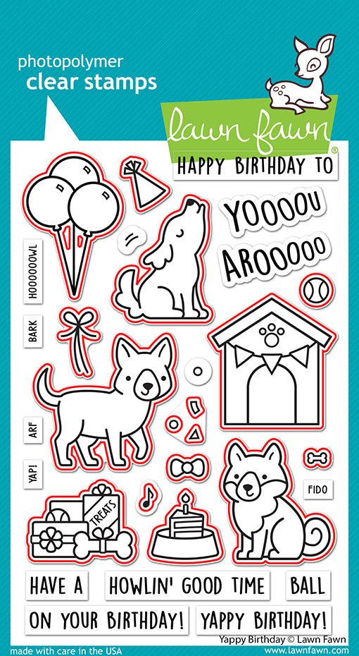 Lawn Fawn - Yappy birthday - Stanzschablonen