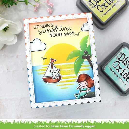 Lawn Fawn - Beach sunset - Stencil Schablone 15x15cm 2-teilig