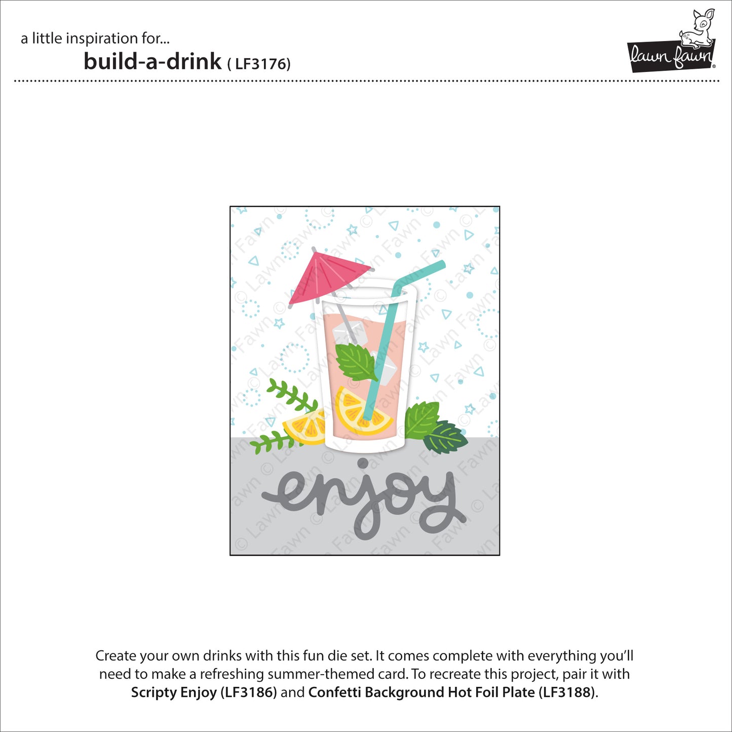Lawn Fawn - Build-a-drink - Stand alone Stanzschablone