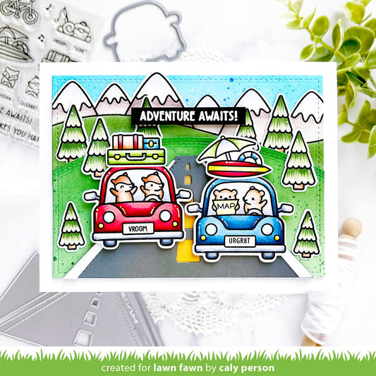 Lawn Fawn - Car critters road trip add-on - Clear Stamp 3x4