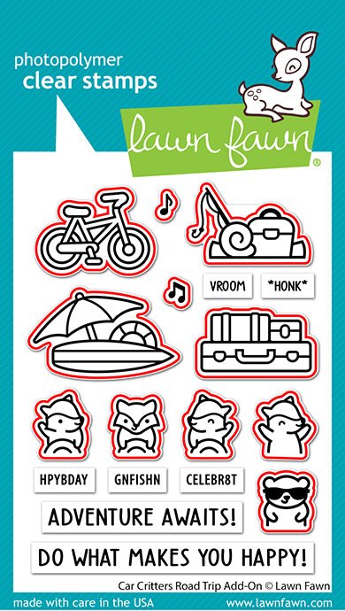 Lawn Fawn - Car critters road trip add-on - Stanzschablonen