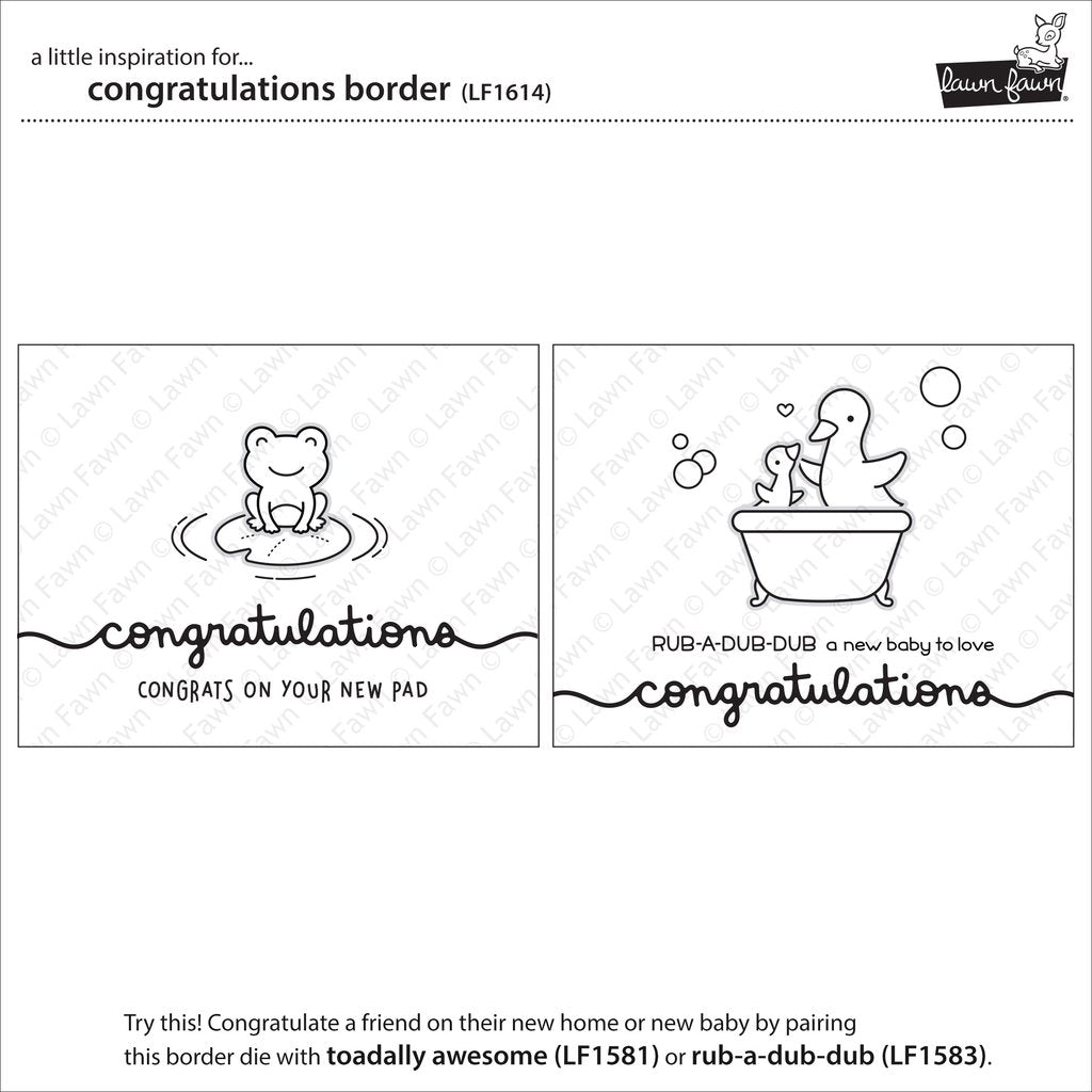 Lawn Fawn - Congratulations Border - Stanze