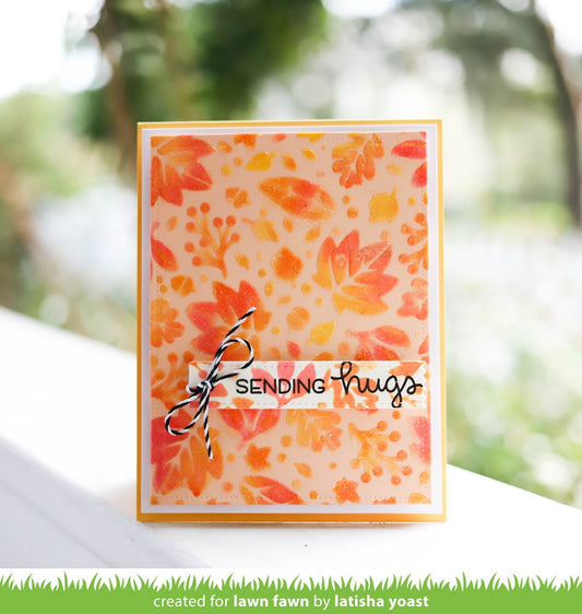 Lawn Fawn - Fall Leaves Background - Layer Schablonen