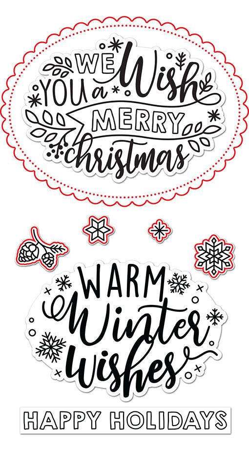 Lawn Fawn - Giant Holiday Messages - Stanzen