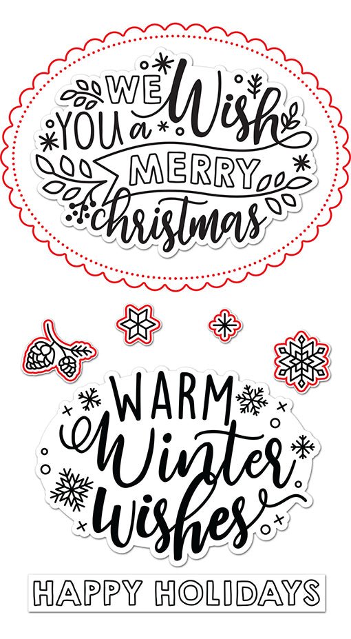 Lawn Fawn - Giant Holiday Messages - Stanzen