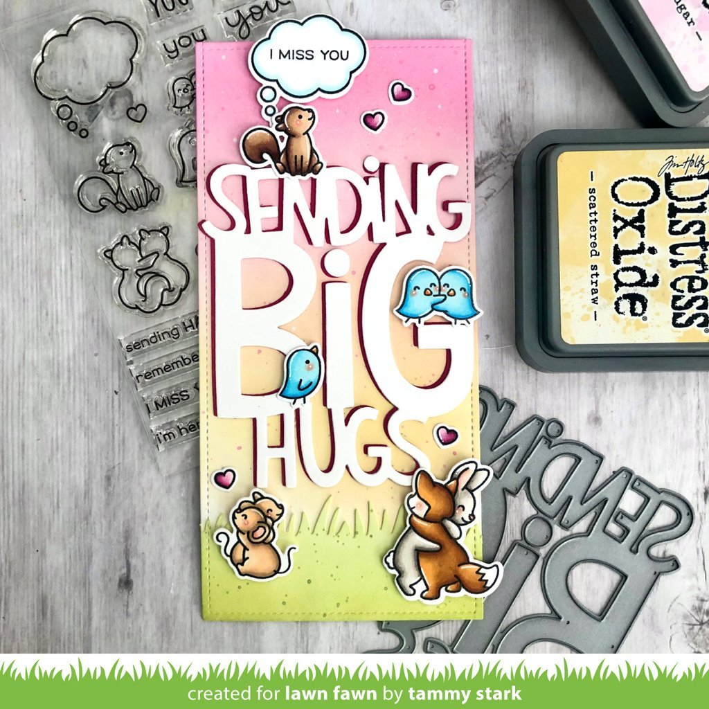 Lawn Fawn - Giant Sending Big Hugs - Stand Alone Stanze