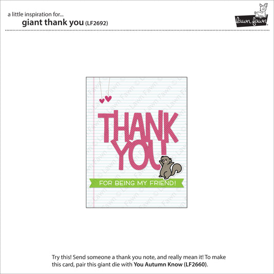 Lawn Fawn - Giant Thank You - Stand Alone Stanze