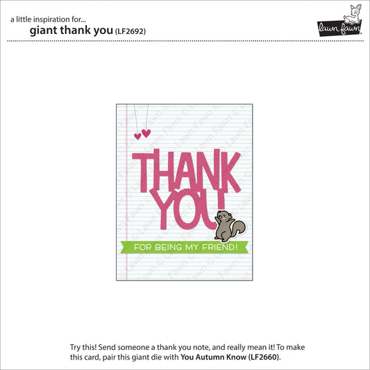 Lawn Fawn - Giant Thank You - Stand Alone Stanze
