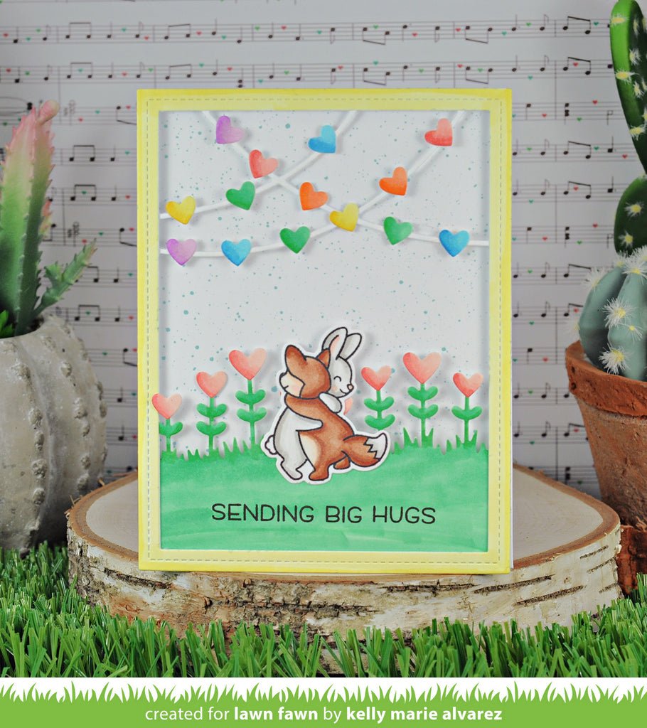 Lawn Fawn - Heart Garland Backgdrop Portrait - Stand Alone Stanzen