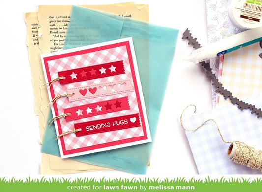 Lawn Fawn - Hearts and Stars Skinny Tag - Stand Alone Stanzen