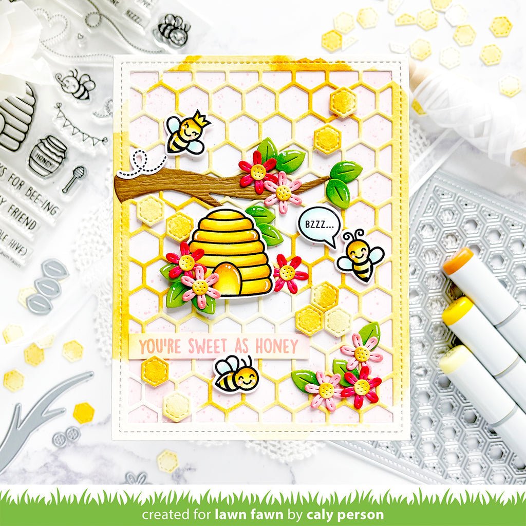 Lawn Fawn - Honeycomb Backdrop - Stand alone Stanzschablone bastel-traum.ch