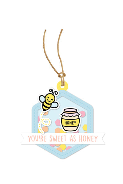 Lawn Fawn - Honeycomb Shaker Gift Tag - Stand alone Stanzschablone bastel-traum.ch