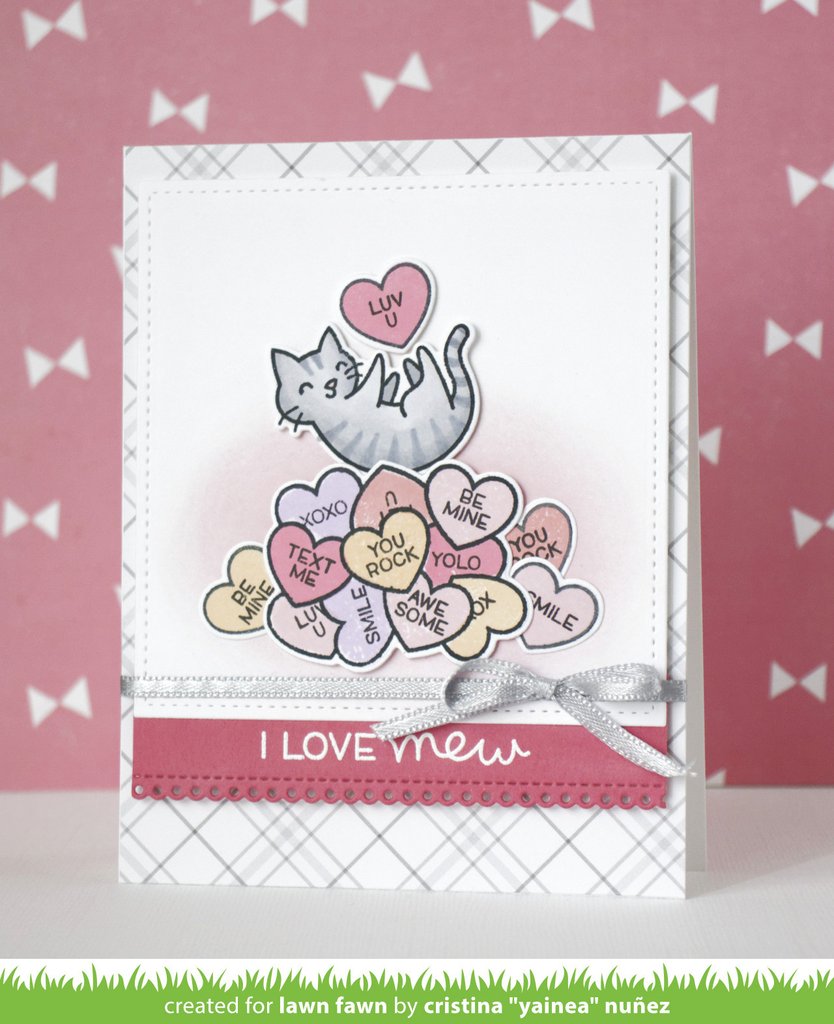 Lawn Fawn - How You Been? Conversation Heart Add-On - Clear Stamps 3x4