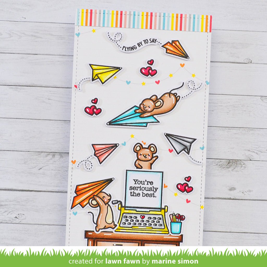 Lawn Fawn - Just Plane awesome Sentiment Trail- Clear Stamp Set bastel-traum.ch