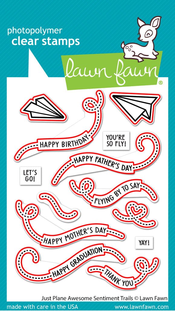 Lawn Fawn - Just Plane awesome Sentiment Trails - Stanzschablonen bastel-traum.ch
