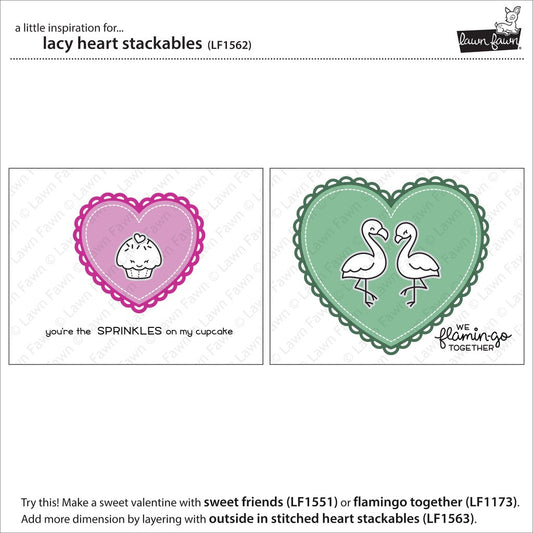 Lawn Fawn - Lacy Heart Stackables - Stanze