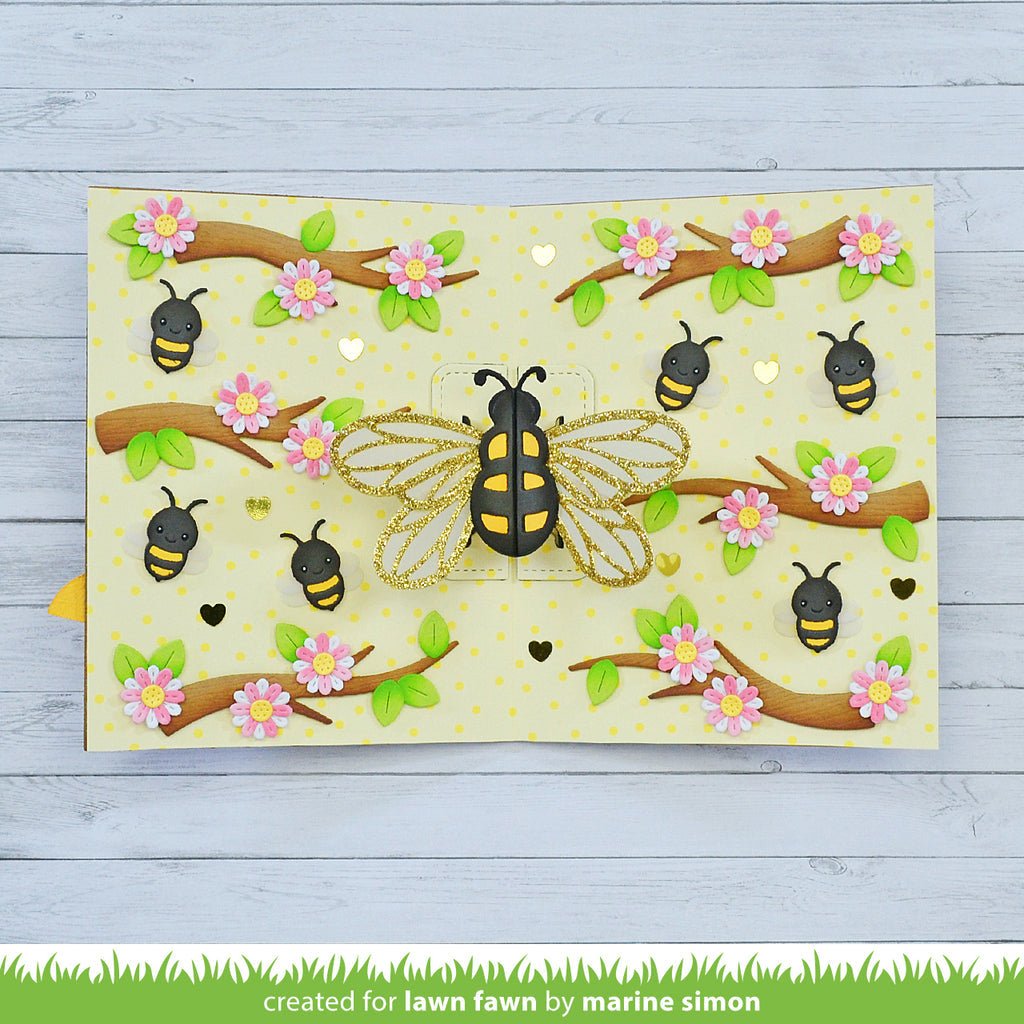 Lawn Fawn - Magic Iris Beehive Add-on - Stand alone Stanzschablone bastel-traum.ch