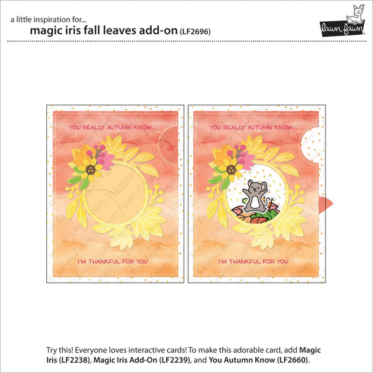 Lawn Fawn - Magic Iris Fall Leaves Add On - Stand Alone Stanzen