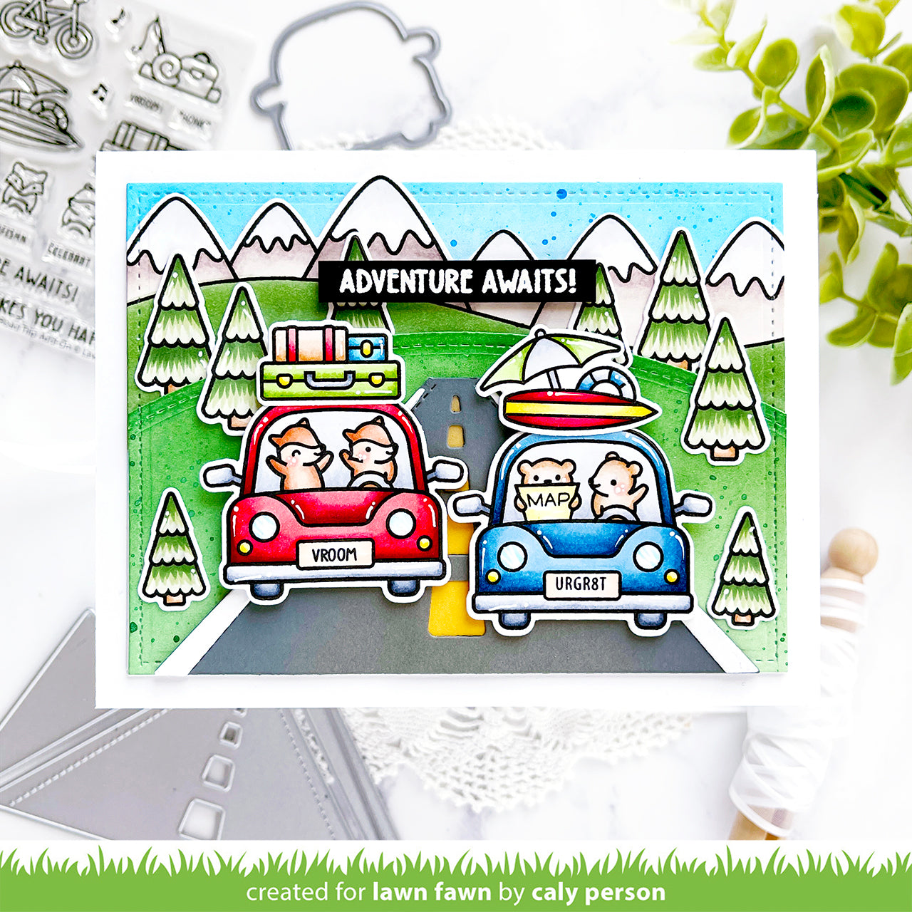 Lawn Fawn - On the road - Stand alone Stanzschablone