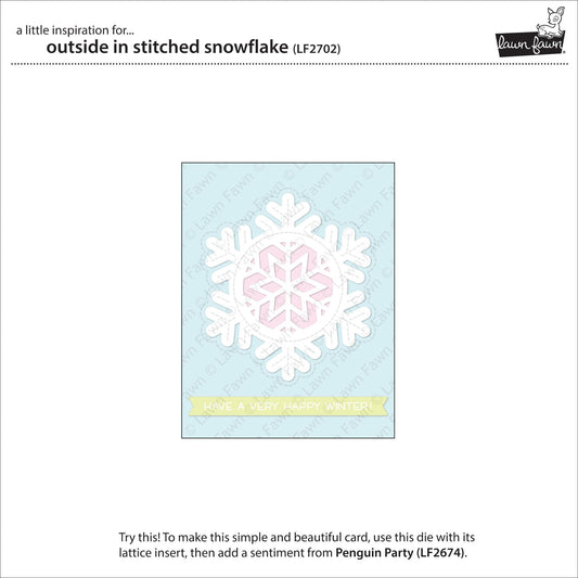 Lawn Fawn - Outside In Stitched snowflake - Stand Alone Stanze